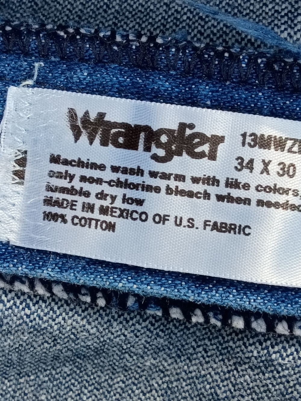 Vintage Wrangler Cowboy Cut Original Fit Jeans 34x30 - Pre-Washed Indigo - Picture 10 of 11